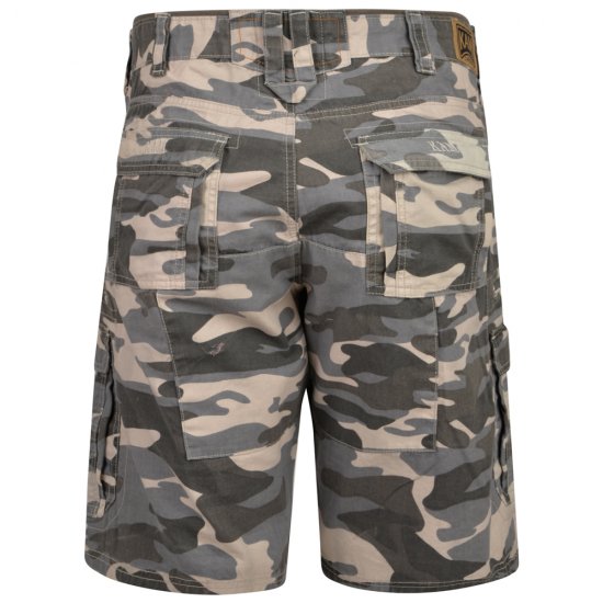 Kam Jeans 329 Short Charcoal Camo - Kratke hlače - Moške Kratke Hlače za Močnejše Postave