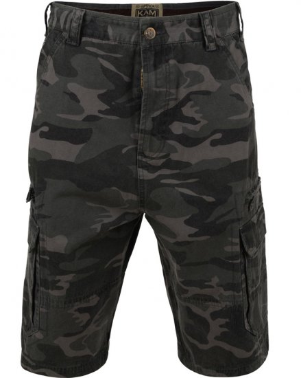 Kam Jeans 329 Short Khaki Camo - Kratke hlače - Moške Kratke Hlače za Močnejše Postave