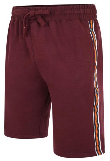Kam Jeans 3300 Jog Shorts with Side Tape Burgundy - Trenirke & kratke trenirke - Moške Trenirke za Močnejše Postave