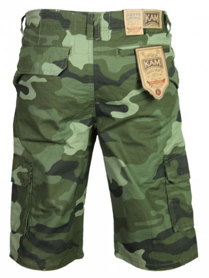 Kam Jeans 330 Cargoshorts Camo - Kratke hlače - Moške Kratke Hlače za Močnejše Postave
