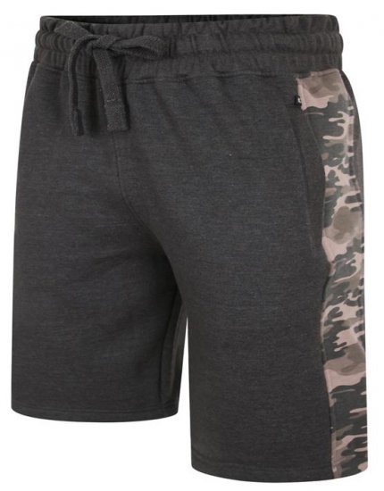 Kam Jeans 3303 Camo Panelled Jog Shorts Charcoal - Trenirke & kratke trenirke - Moške Trenirke za Močnejše Postave