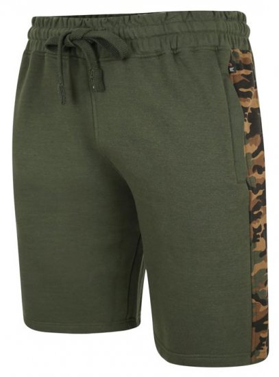 Kam Jeans 3303 Camo Panelled Jog Shorts Khaki - Trenirke & kratke trenirke - Moške Trenirke za Močnejše Postave