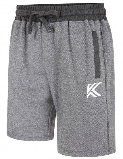 Kam Jeans 3304 Terry Contrast Shorts Charcoal - Trenirke & kratke trenirke - Moške Trenirke za Močnejše Postave
