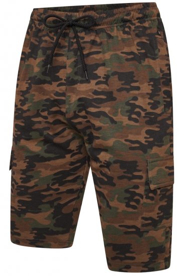 Kam Jeans 3306 Cargo Camo Lounge Shorts Khaki - Trenirke & kratke trenirke - Moške Trenirke za Močnejše Postave