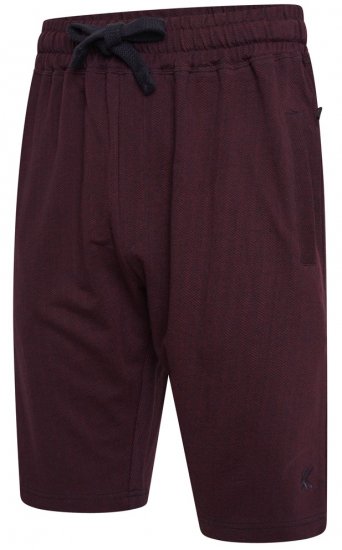 Kam Jeans 3307 Terry Herringbone Sweatshorts Burgundy - Trenirke & kratke trenirke - Moške Trenirke za Močnejše Postave