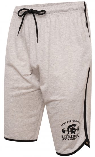 Kam Jeans 3308 Gym Jog Shorts Grey - Trenirke & kratke trenirke - Moške Trenirke za Močnejše Postave