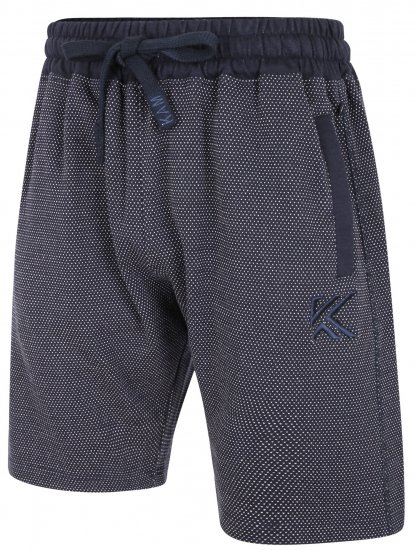 Kam Jeans 3310 Dobby Print Jog Shorts Indigo - Trenirke & kratke trenirke - Moške Trenirke za Močnejše Postave
