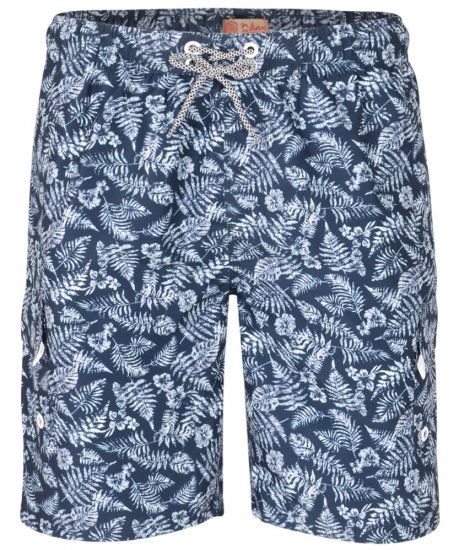 Kam Jeans Leaf Print Swim Shorts Navy - Spodnje perilo & kopalne hlače - Moško Spodnje Perilo za močnejše postave
