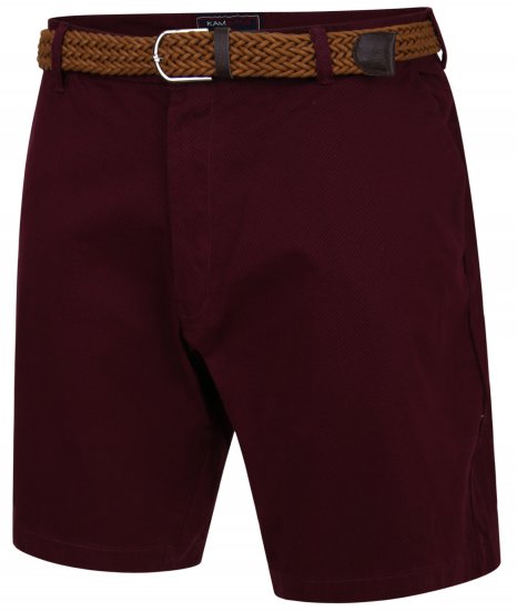 Kam Jeans 339 Dress Shorts Burgundy - Kratke hlače - Moške Kratke Hlače za Močnejše Postave