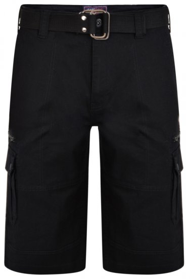 Kam Jeans 343 Cargoshorts Black - Kratke hlače - Moške Kratke Hlače za Močnejše Postave
