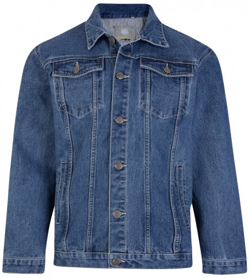 Kam Jeans Western Denim Jacket Blue - Jakne - Moške bunde za Močnejše Postave