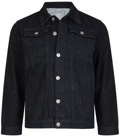 Kam Jeans Western Denim Jacket Black - Jakne - Moške bunde za Močnejše Postave