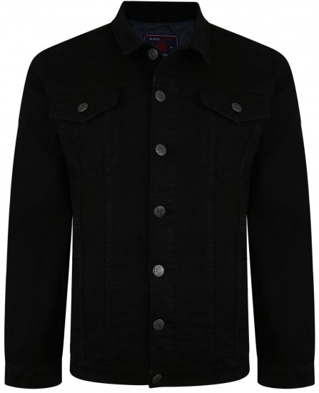 Kam Jeans 405 Western Denim Jacket Black - Jakne - Moške bunde za Močnejše Postave