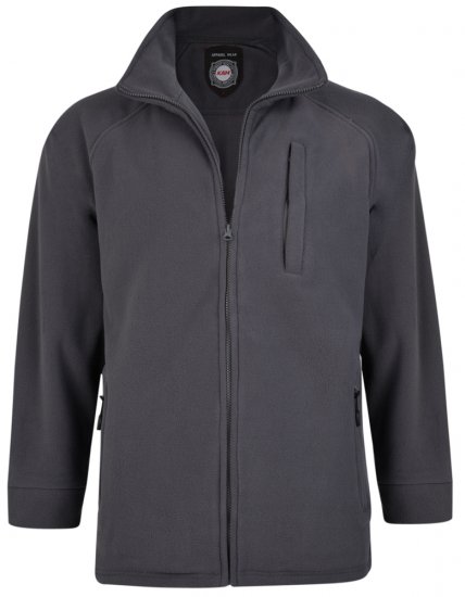 Kam Jeans 437 Fleece Jacket Charcoal - Puloverji & jopice - Moški Puloverji & Jopice za Močnejše Postave