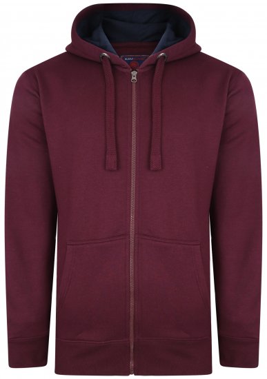Kam Jeans Hoodie Burgundy - Puloverji & jopice - Moški Puloverji & Jopice za Močnejše Postave
