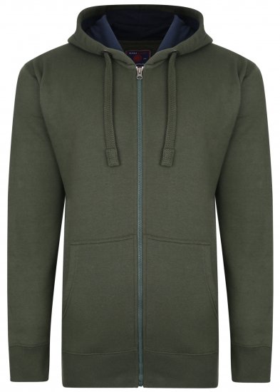 Kam Jeans Hoodie Olive Green - Puloverji & jopice - Moški Puloverji & Jopice za Močnejše Postave