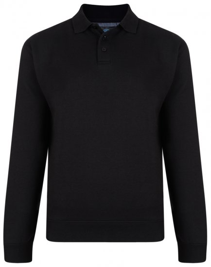 Kam Jeans Collar Sweatshirt Black - Puloverji & jopice - Moški Puloverji & Jopice za Močnejše Postave