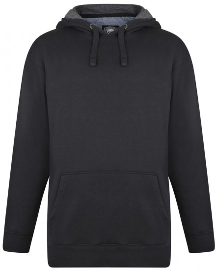 Kam Jeans Crew Neck Hoodie Black - Puloverji & jopice - Moški Puloverji & Jopice za Močnejše Postave