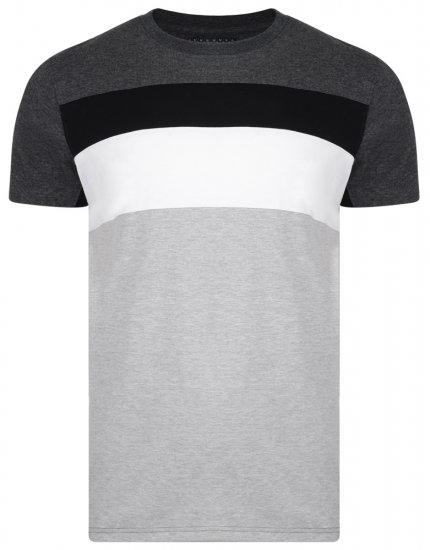 Kam Jeans 5231 Cut and Sew T-shirt Grey - Kratke Majice - Moške kratke majice za močnejše postave