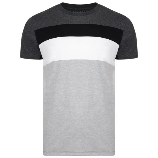 Kam Jeans 5231 Cut and Sew T-shirt Grey - Kratke Majice - Moške kratke majice za močnejše postave