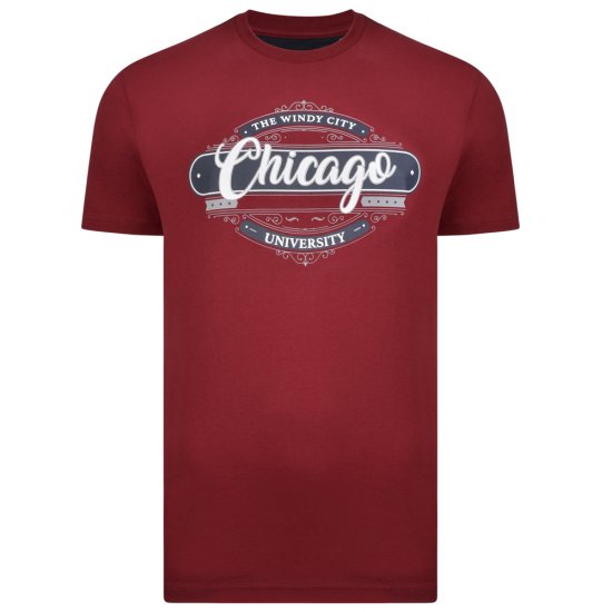 Kam Jeans 5253 T-shirt Burgundy - Kratke Majice - Moške kratke majice za močnejše postave