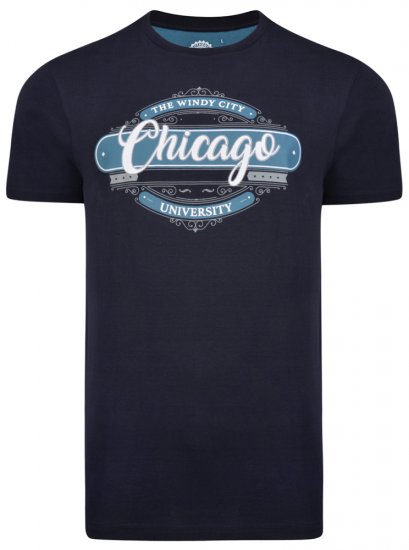 Kam Jeans 5253 T-shirt Navy - Kratke Majice - Moške kratke majice za močnejše postave