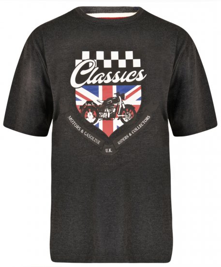 Kam Jeans 5280 T-shirt Charcoal - Kratke Majice - Moške kratke majice za močnejše postave