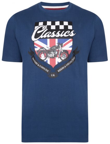 Kam Jeans 5280 T-shirt Navy - Kratke Majice - Moške kratke majice za močnejše postave