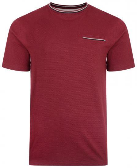 Kam Jeans 5285 T-shirt Burgundy - Kratke Majice - Moške kratke majice za močnejše postave