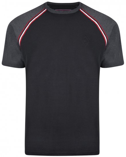 Kam Jeans 5287 T-shirt Black - Kratke Majice - Moške kratke majice za močnejše postave