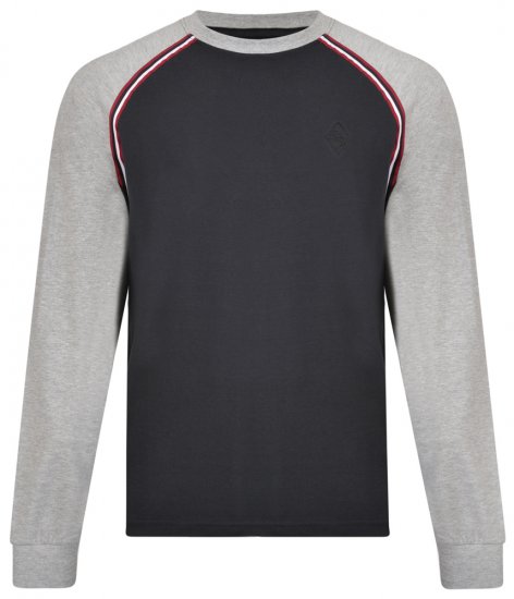 Kam Jeans 5288 Long Sleeve T-shirt Black - Kratke Majice - Moške kratke majice za močnejše postave
