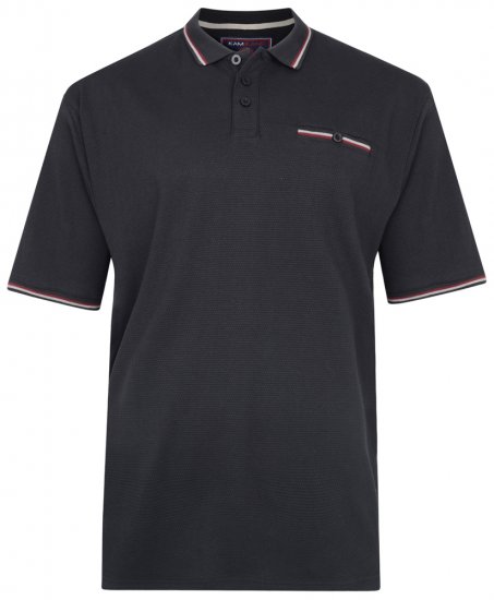 Kam Jeans 5291 Polo Black - Polo majice - Moške Polo Majice za Močnejše Postave