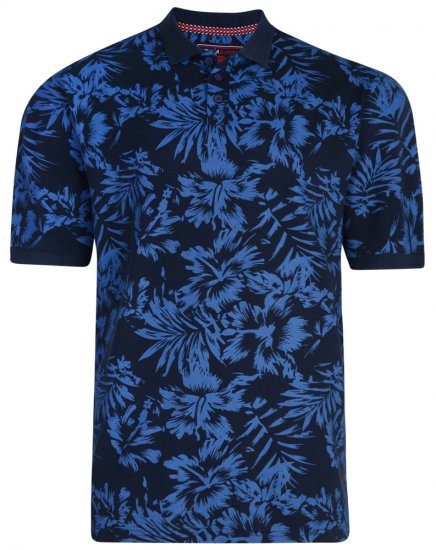 Kam Jeans 5295 Polo Navy - Polo majice - Moške Polo Majice za Močnejše Postave