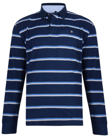 Kam Jeans 5297 Polo Navy - Polo majice - Moške Polo Majice za Močnejše Postave