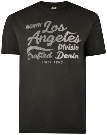 Kam Jeans 5302 T-shirt Black - Kratke Majice - Moške kratke majice za močnejše postave