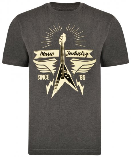 Kam Jeans 5303 T-shirt Charcoal - Kratke Majice - Moške kratke majice za močnejše postave