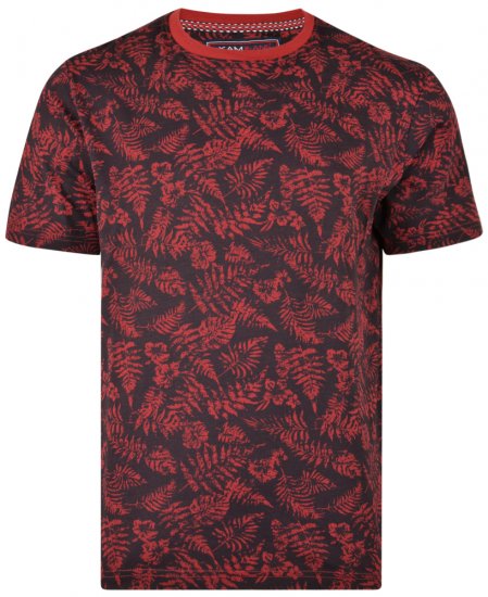 Kam Jeans 5305 T-shirt Burgundy - Kratke Majice - Moške kratke majice za močnejše postave