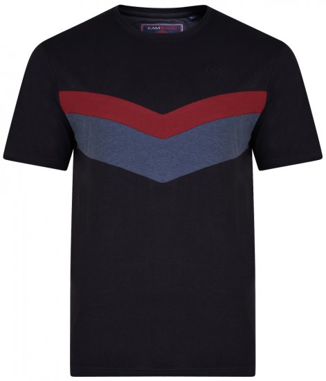 Kam Jeans 5306 T-shirt Black - Kratke Majice - Moške kratke majice za močnejše postave