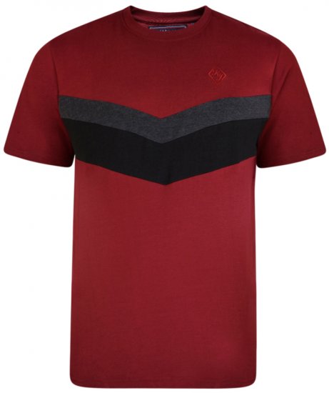 Kam Jeans 5306 T-shirt Burgundy - Kratke Majice - Moške kratke majice za močnejše postave