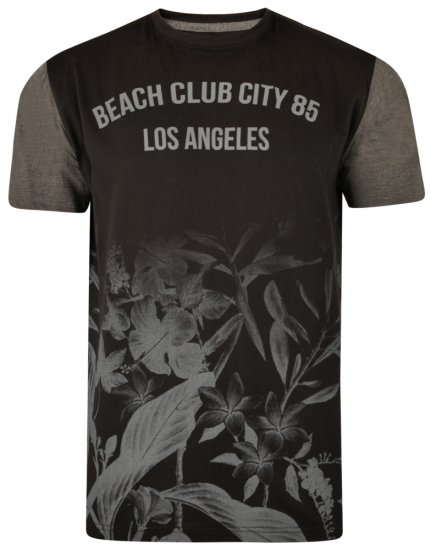 Kam Jeans 5313 T-shirt Black - Kratke Majice - Moške kratke majice za močnejše postave