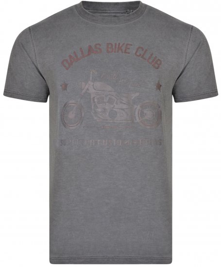 Kam Jeans 5316 Dallas Bike Club T-shirt Charcoal - Kratke Majice - Moške kratke majice za močnejše postave