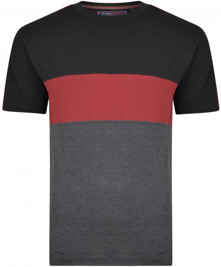 Kam Jeans 5322 T-shirts black - Kratke Majice - Moške kratke majice za močnejše postave