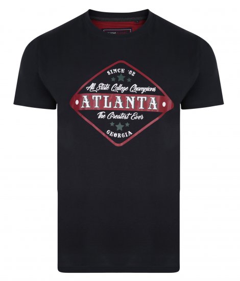 Kam Jeans 5333 Atlanta Tee Navy - Kratke Majice - Moške kratke majice za močnejše postave