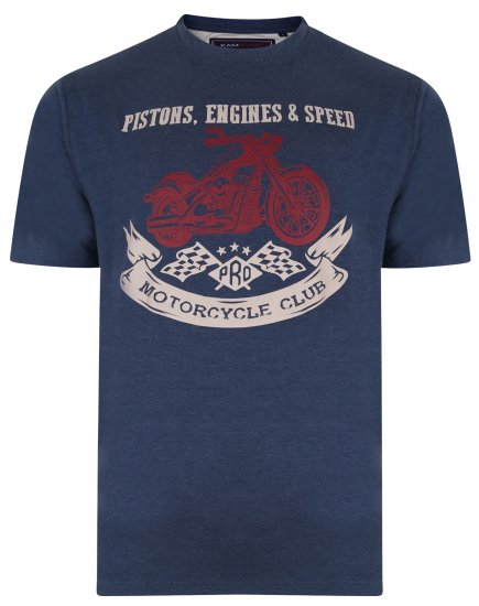 Kam Jeans 5351 Piston Motors Club T-shirt Insignia - Kratke Majice - Moške kratke majice za močnejše postave