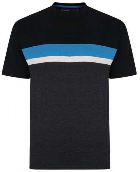 Kam Jeans 5356 Cut&Saw T-shirt Black - Kratke Majice - Moške kratke majice za močnejše postave