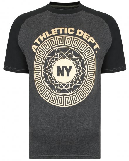 Kam Jeans 5378 NY Raglan Tee Charcoal - Kratke Majice - Moške kratke majice za močnejše postave