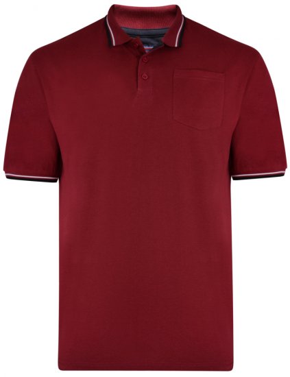 Kam Jeans 5400 Polo Burgundy - Polo majice - Moške Polo Majice za Močnejše Postave