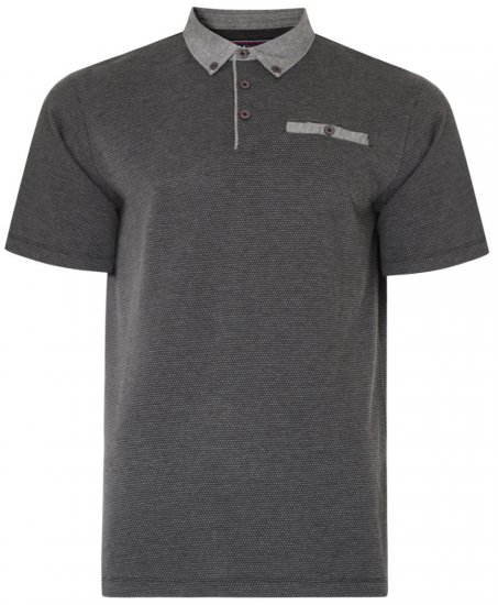 Kam Jeans 5402 T-shirt Charcoal - Polo majice - Moške Polo Majice za Močnejše Postave