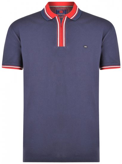 Kam Jeans 5409 Polo Navy - Polo majice - Moške Polo Majice za Močnejše Postave
