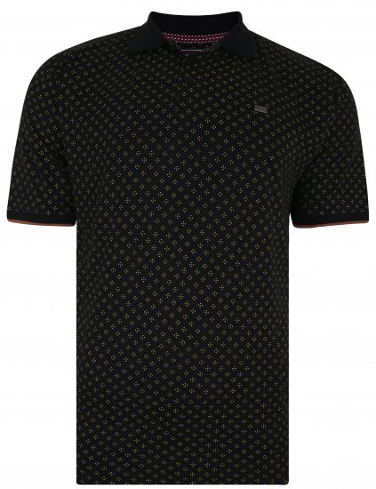 Kam Jeans 5440 Dobby Print Polo - Polo majice - Moške Polo Majice za Močnejše Postave